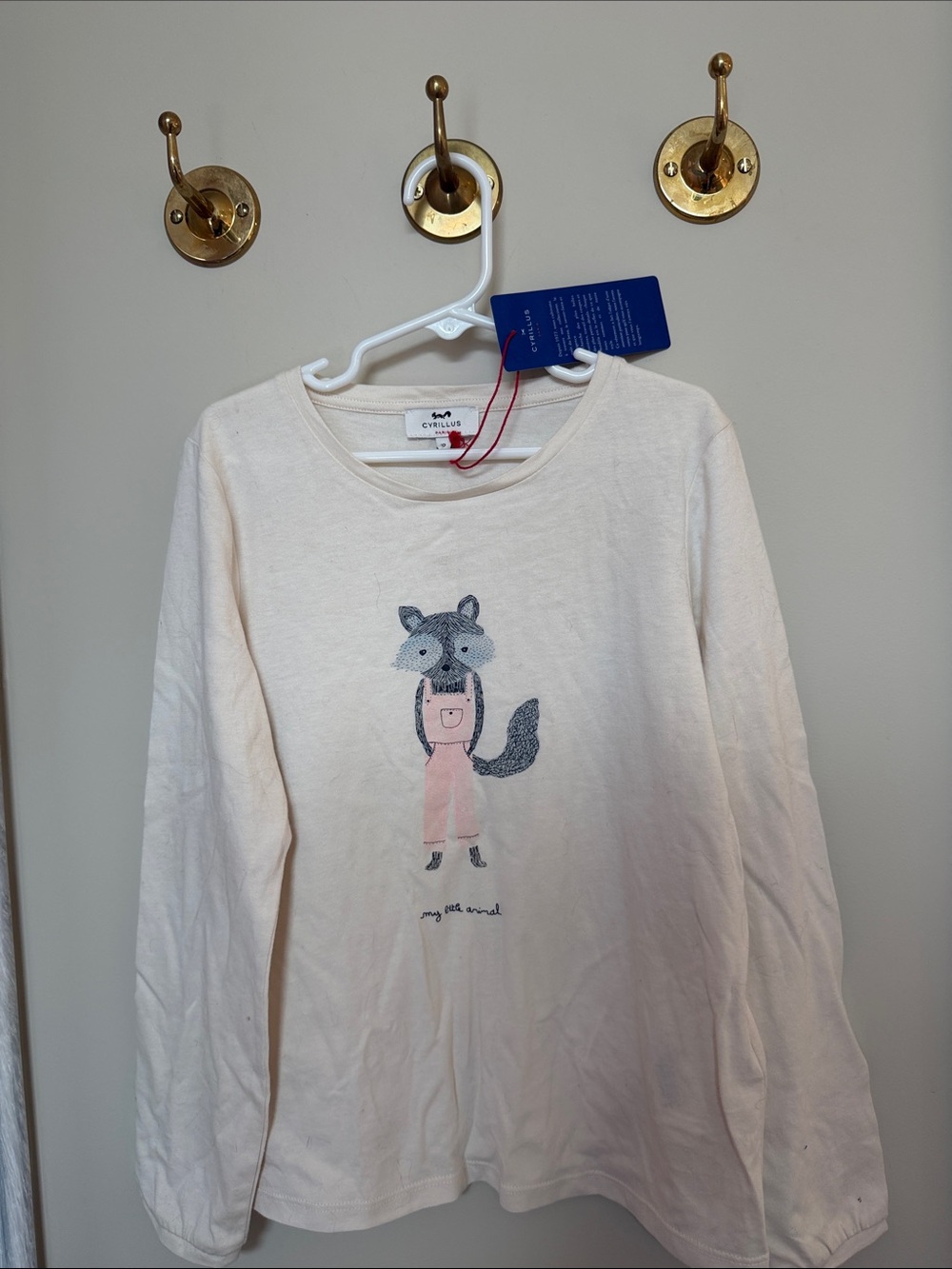 Cyrillus Cream Long-Sleeve Tee with Fox Graphic